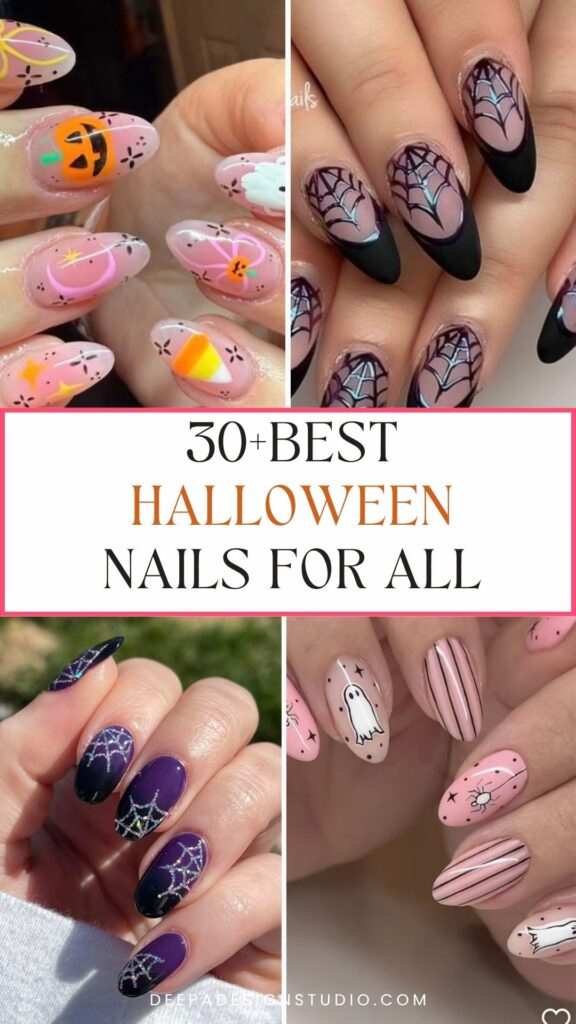 Fall Halloween nails for autumn nail designs