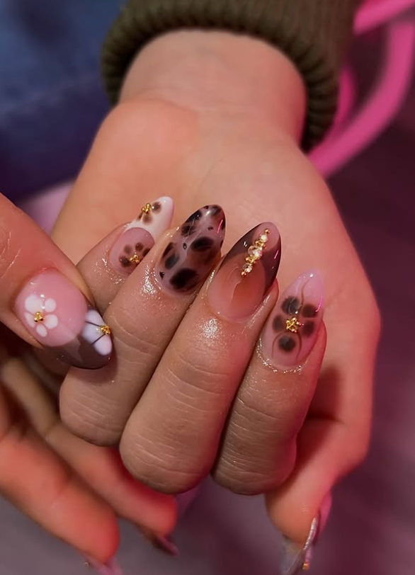 acrylic brown nails for autumn winter nail inspo 2026