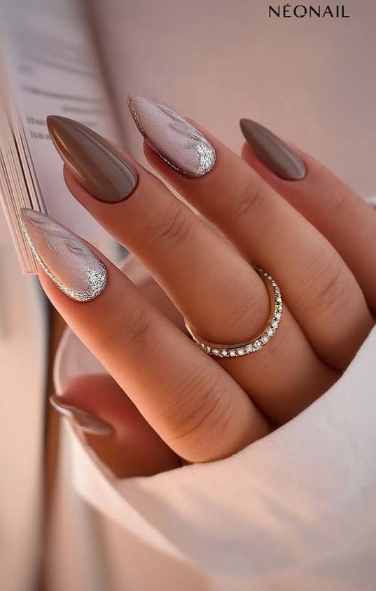acrylic walnut nails gel nail design
