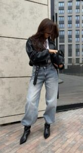 autumn outfit leather street style for fall looks