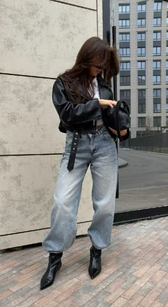 autumn outfit leather street style for fall looks