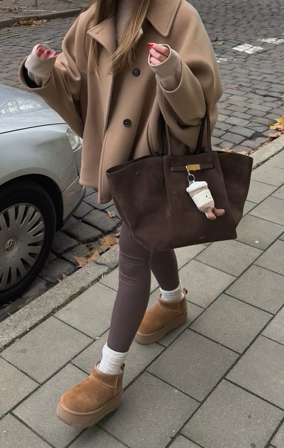 beige fall wool blazer with fashion Uggs