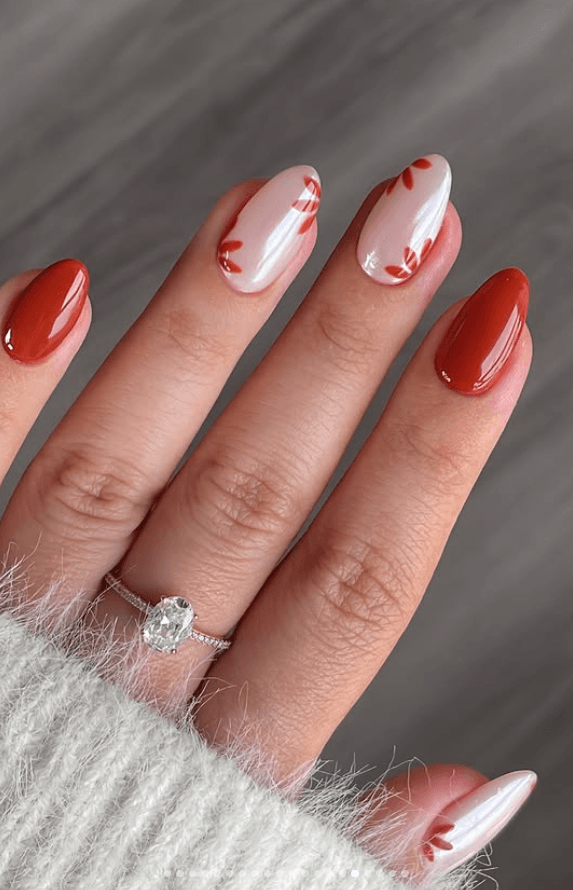 burnt orange gel nail design - @simlynail