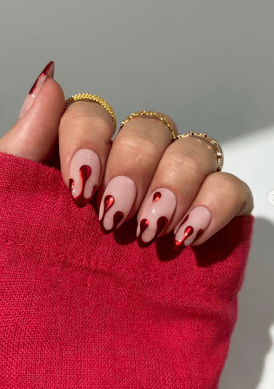 cherry nails for september nail ideas