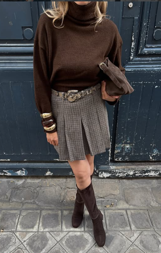 fall outfit autumn style shades of chocolate