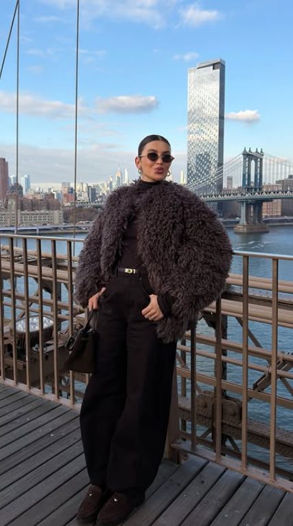 fur faux coat winter new year outfit