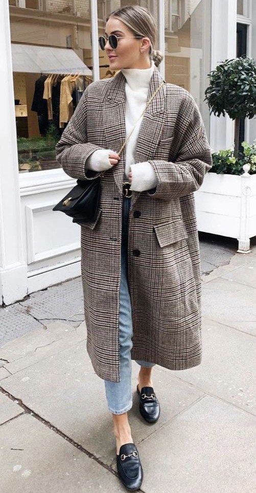 herringbone coat for women - autumn outfit