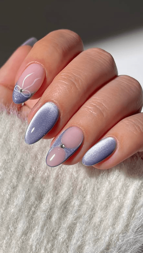 icy blue cat eye nails - @simlynails