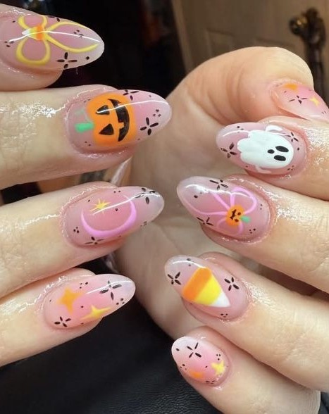 pink ghost short nails