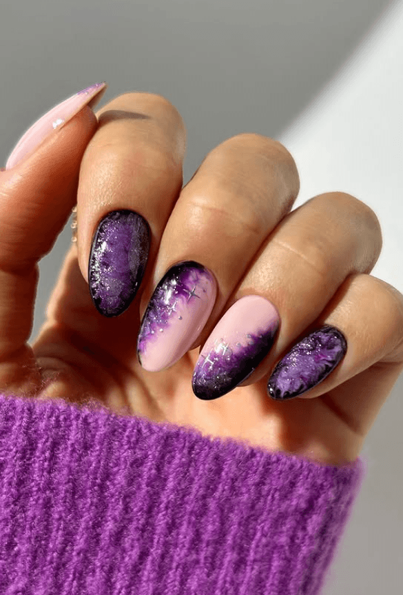 september purple nails