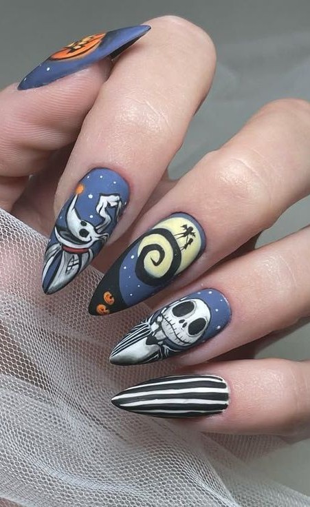 spooky cartoon nails