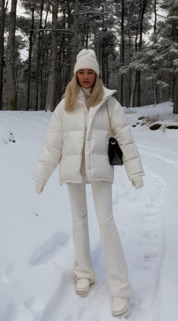 winter puffer jacket old money outfit - Understated Luxury in Modern Dress Design style