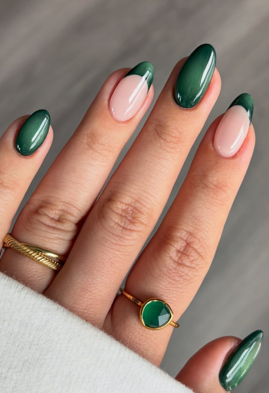 Autumn green aura nails @simlynails