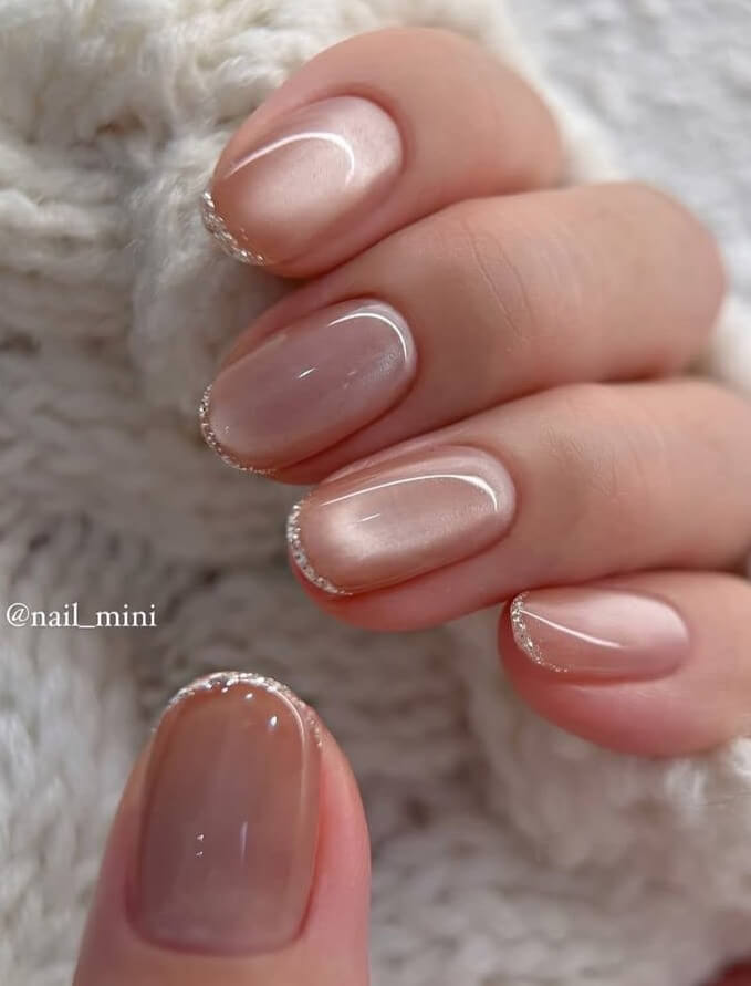 French glitter nails