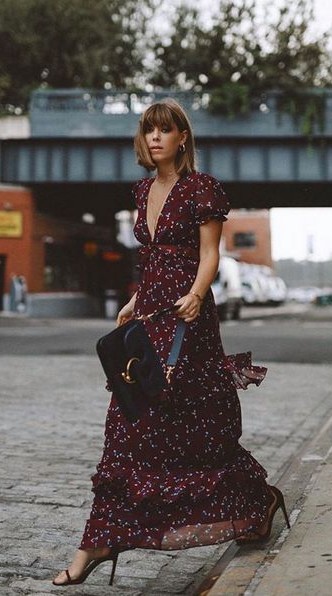 Preppy Fall wedding guest Outfits