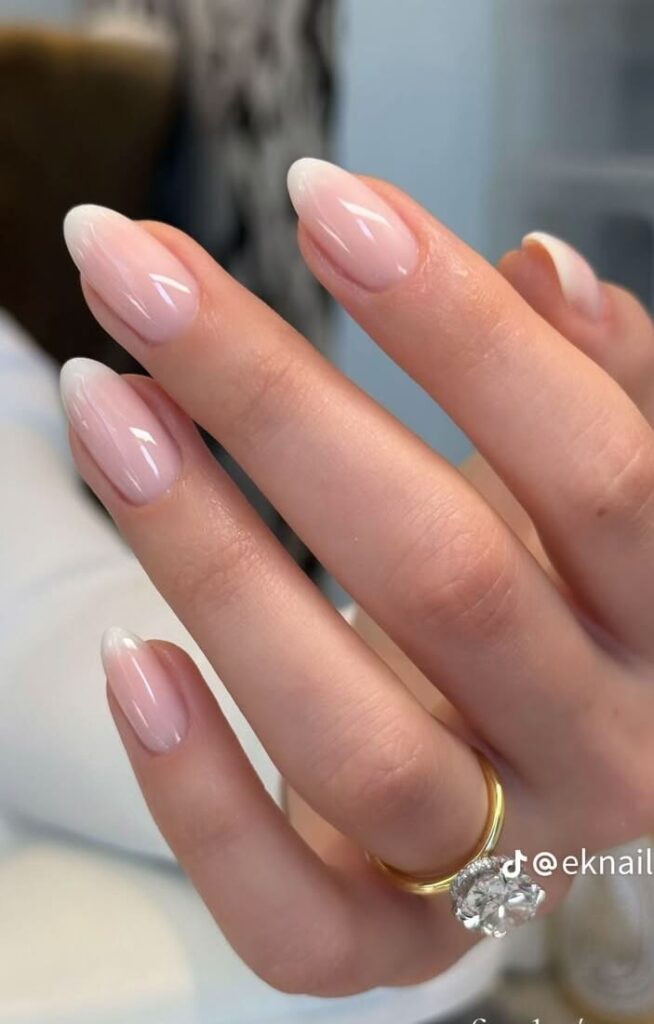 barely there, milky French nails