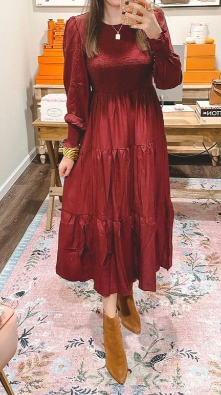 casual fall midi dress