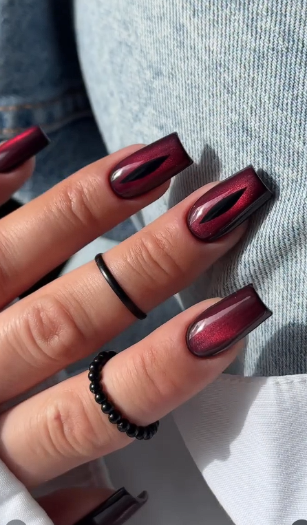 cat eye gel nails @amanda.sudolll