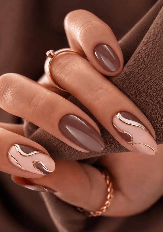 chocolate swirl nails