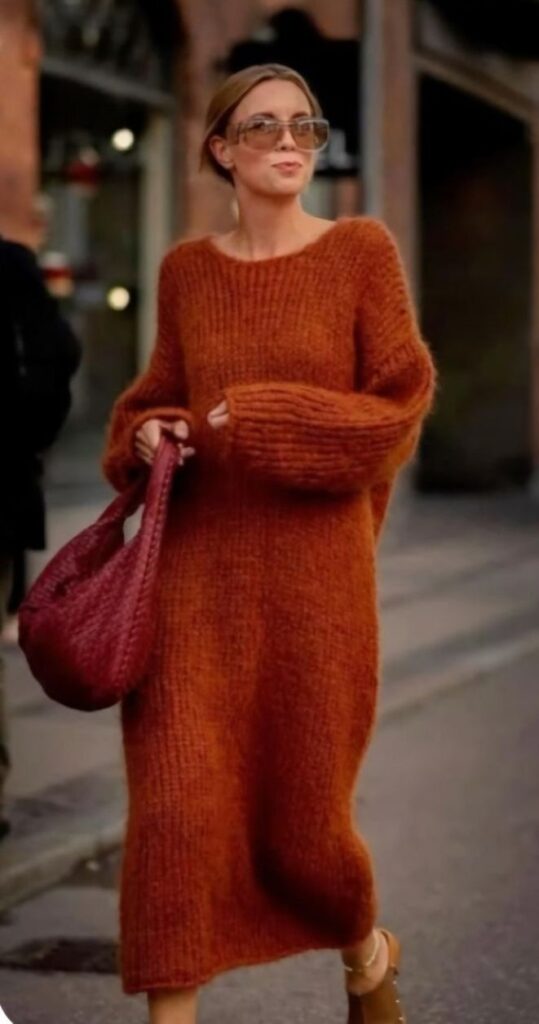 cold knitted dress sweater - chic fall dresses