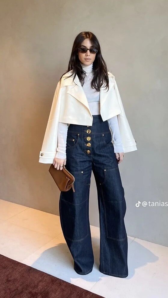 formal outfit 4 denim with cropped coat