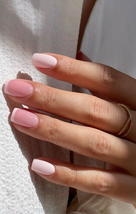 old money nails, milky pink nails