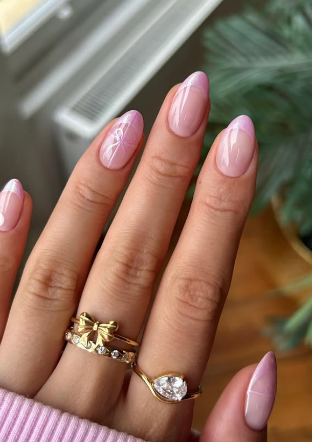 nude pink French nails