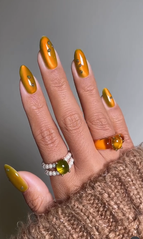 olive martini October nails for fall nail art