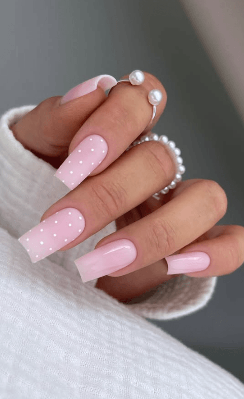 pink nails old money nail