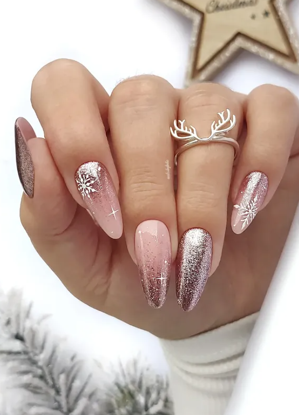 rose nails ombre nails for winter Christmas @nailssbykate