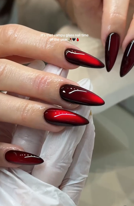 vampire glass nails for autumn fall