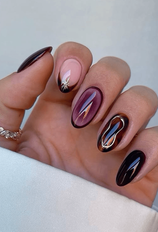 warm tones nails @nails.by.iz_