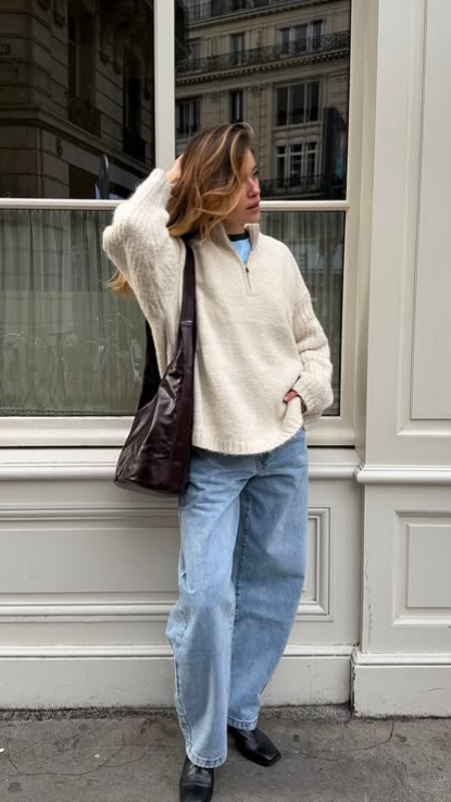 winter sweater and jeans casual wear