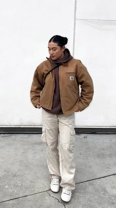 winter warm cargo pants casual outfits