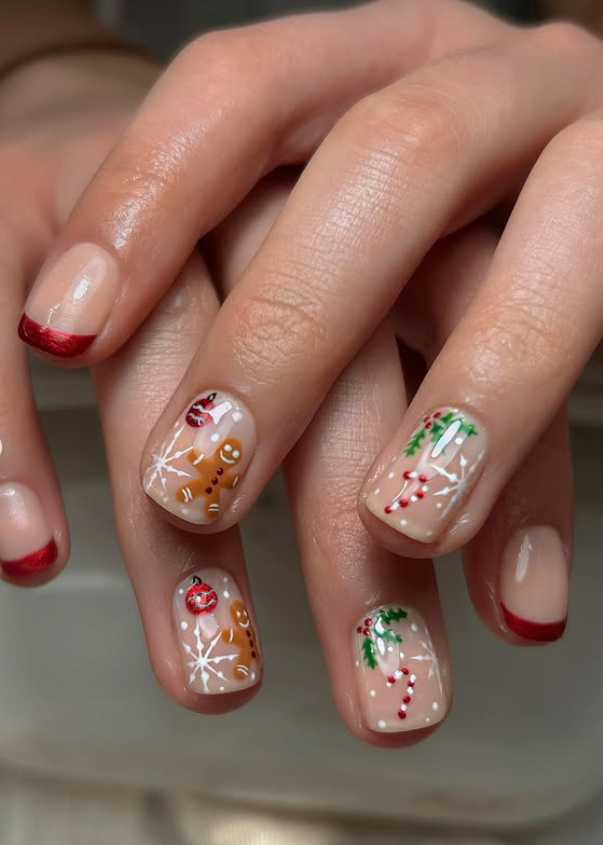 xmas decoration nails December nail designs @_by_shelley